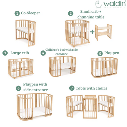QUADRATISCHES BABYBETT - WALDIN NATUR
