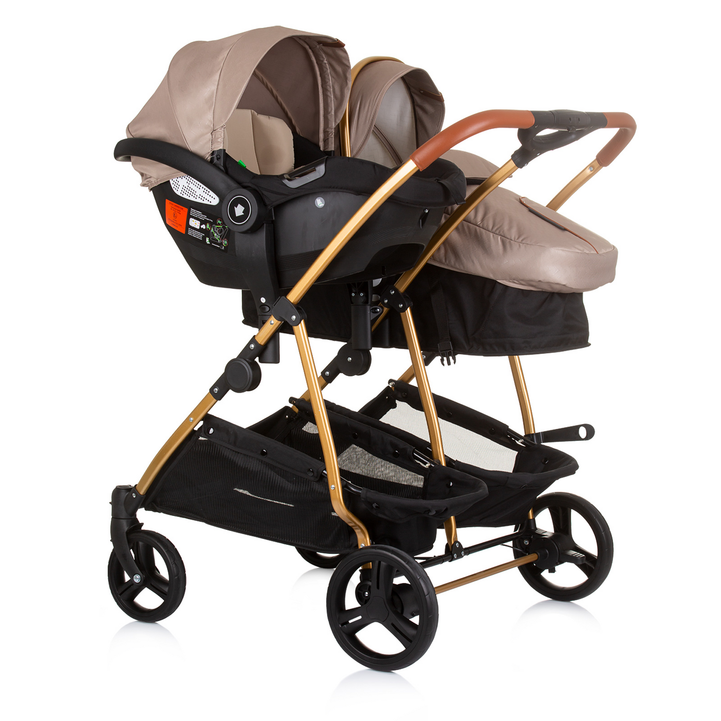 KINDERWAGEN FÜR ZWEI KINDER DUO SMART GOLDBEIGE