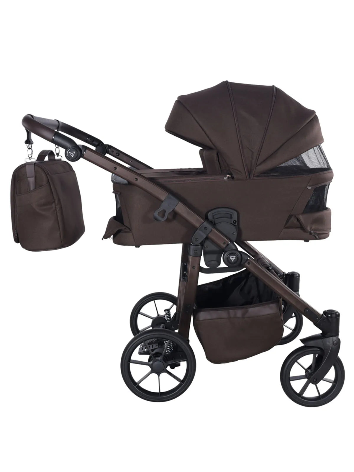 Zwillings-/Geschwisterwagen JUNAMA DUO V4 - CHOCOLATE