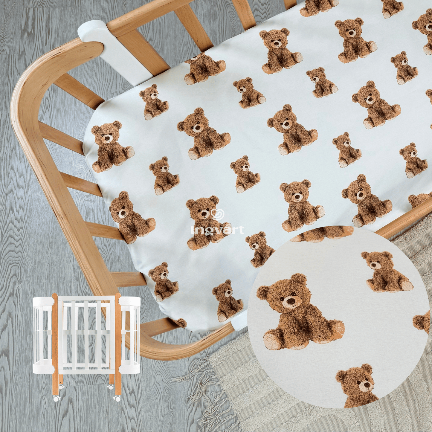 Baumwolllaken „Große Bären“ (60x72 cm)