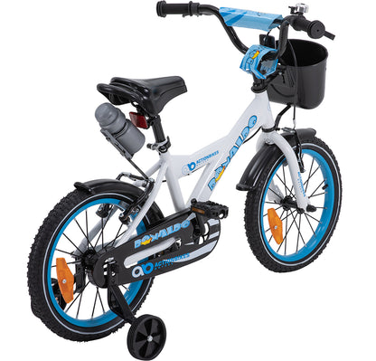 Kinderfahrrad Donaldo 16 Zoll, V-Brake-Bremsen, höhenverstellbar, Stützräder, Korb