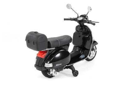 Kinder-Elektroroller Vespa, lizenziert, EVA-Reifen, LED-Scheinwerfer, Koffer, Soundmodul, Stützräder