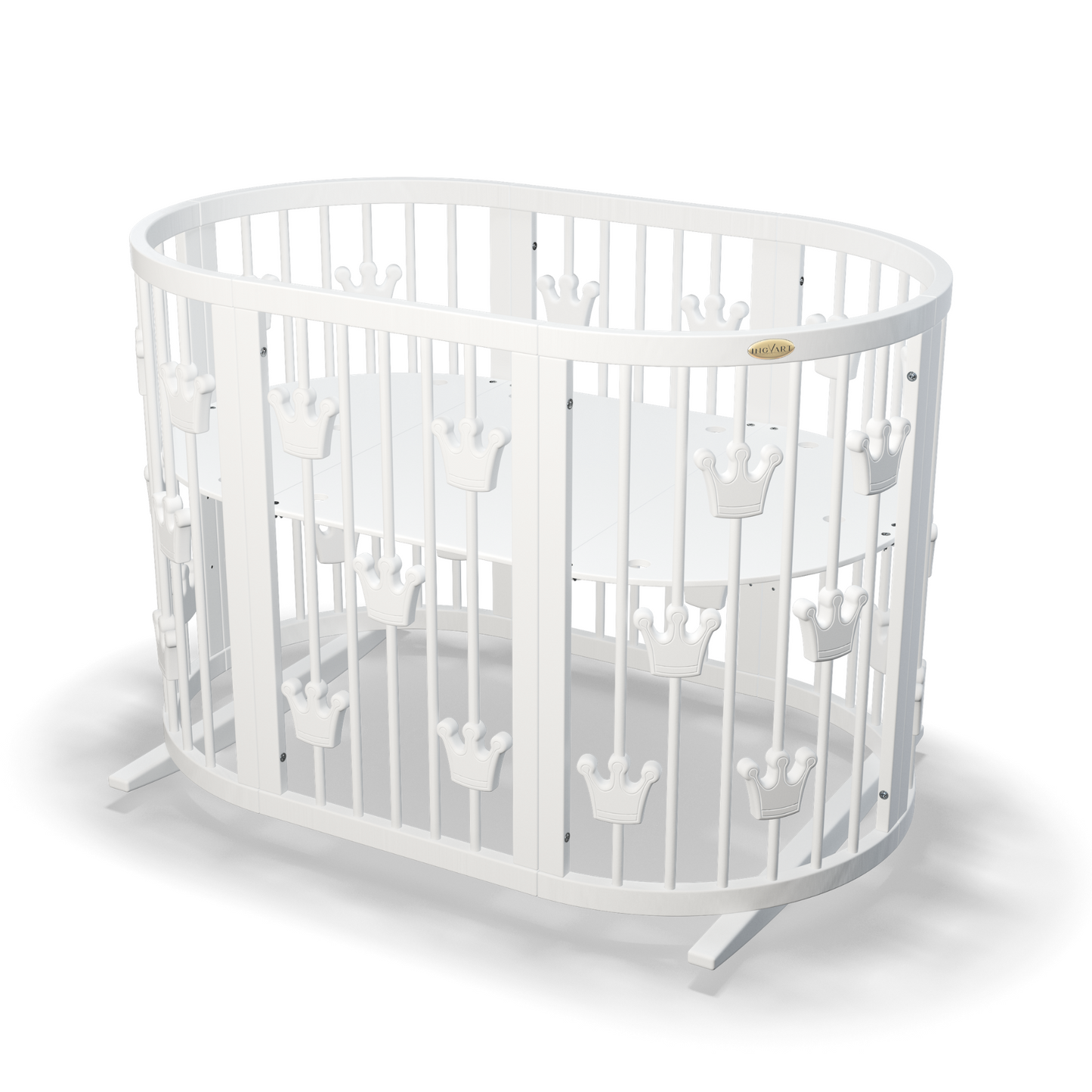 SMART BED CROWN 9-in-1-Verwandlungsbett mit Kronen, Farbe Weiß