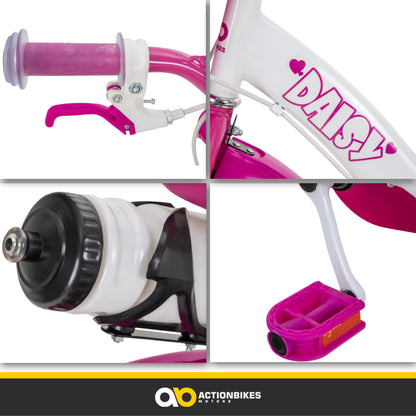 Kinderfahrrad Daisy 16 Zoll, pink, Stützräder, Korb, V-Brake-Bremsen, Antirutschgriffe