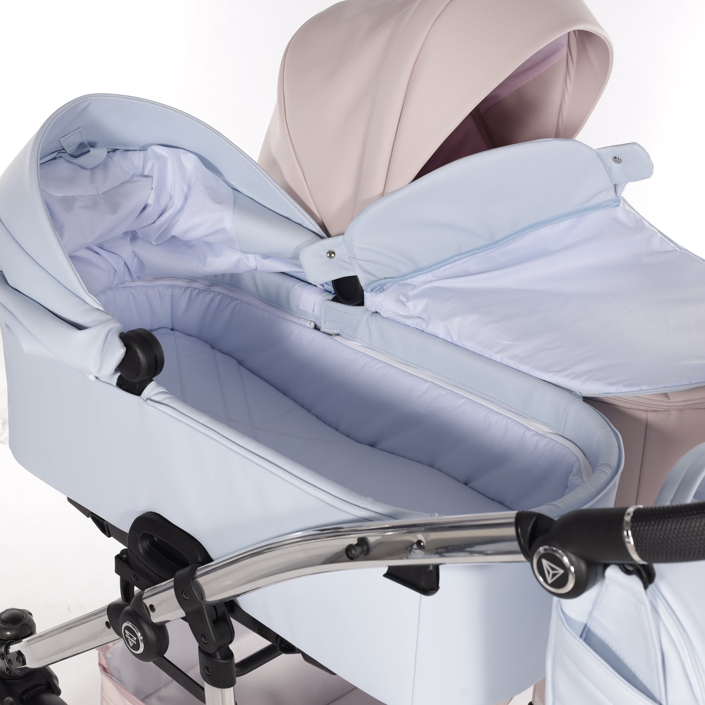 Zwillings-/Geschwisterwagen JUNAMA DUO V3 - ECO PINK/BLAU