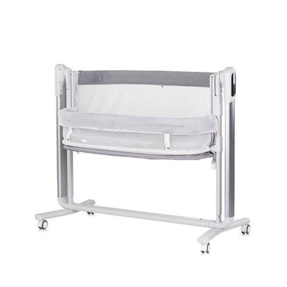 ELEKTRISCHES BEISTELLBETT/BABYWIEGE MIT ABKLAPPBARER SEITE „ULTIMA“ GREY