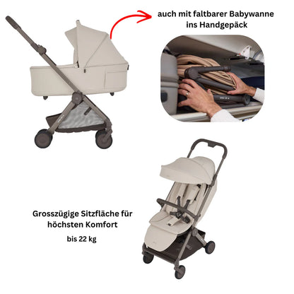 ANEX AIR-Q TRAVEL-BUNDLE 2-IN-1 SET MIT FALTBARER BABYWANNE - VANILLE