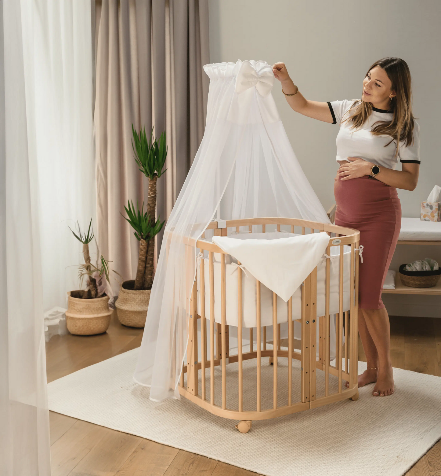 QUADRATISCHES BABYBETT - WALDIN NATUR