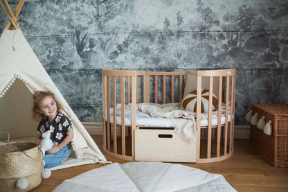QUADRATISCHES BABYBETT - WALDIN NATUR