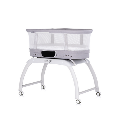 ELEKTRISCHES KINDERBETT/WIEGE MIT LED-DISPLAY „SOGNO“ GREY