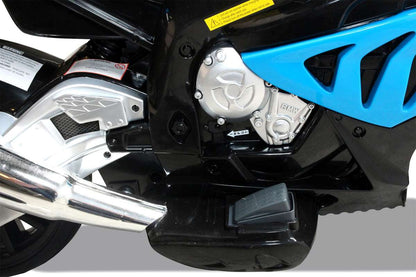 Kindermotorrad BMW S 1000 RR, lizenziert, 70 Watt, EVA-Vollgummireifen, Stützräder, 12 V, Soundmodul