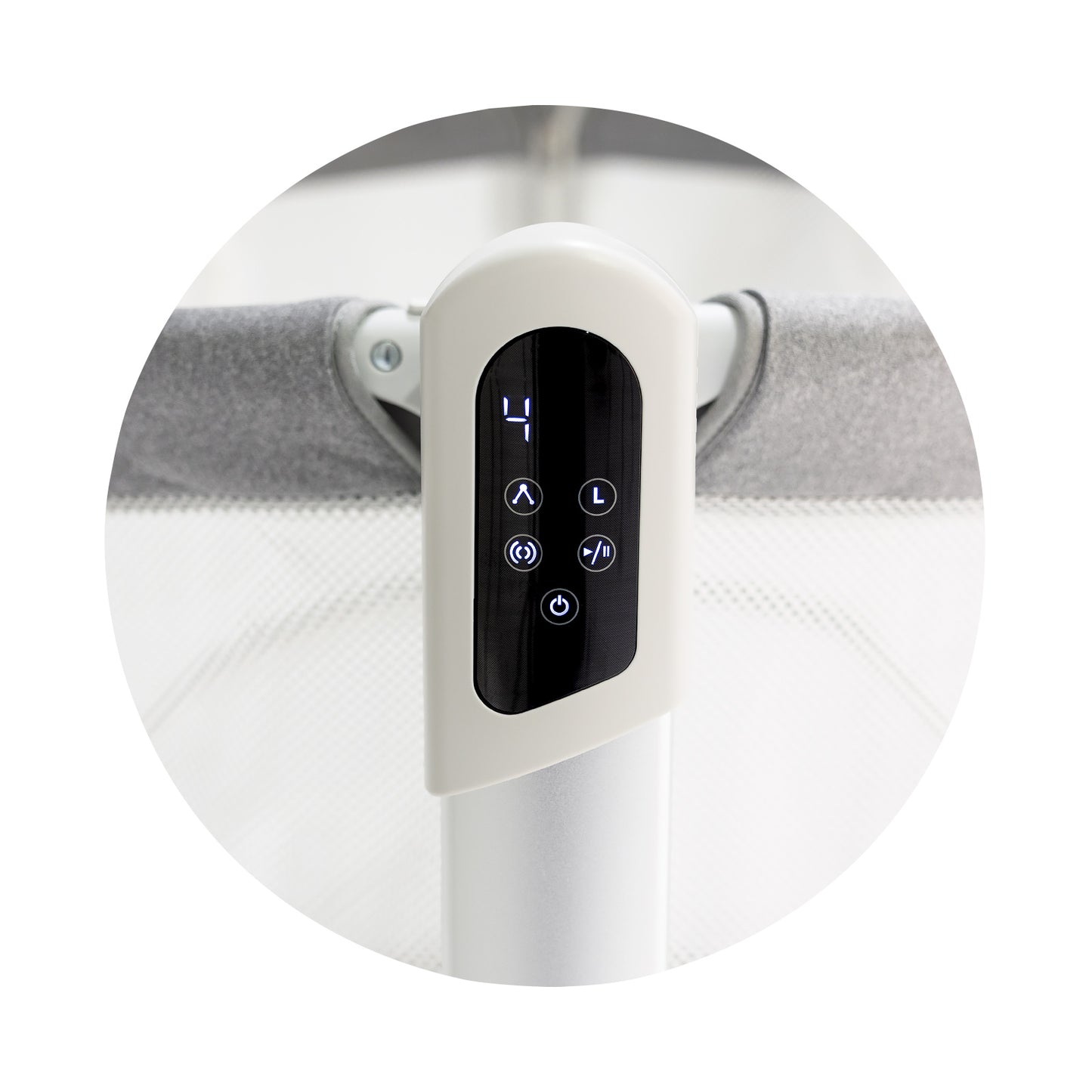 ELEKTRISCHES BEISTELLBETT/BABYWIEGE MIT ABKLAPPBARER SEITE „ULTIMA“ GREY
