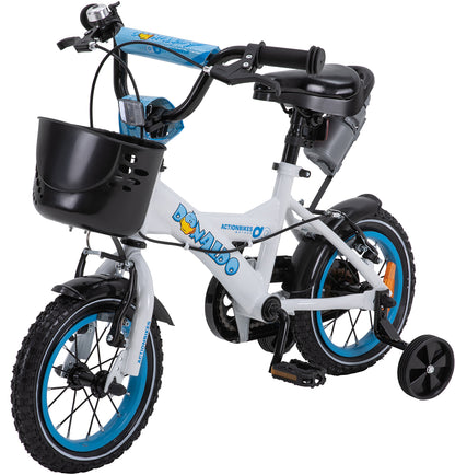 Kinderfahrrad Donaldo 12 Zoll, V-Brake-Bremsen, höhenverstellbar, Stützräder, Korb