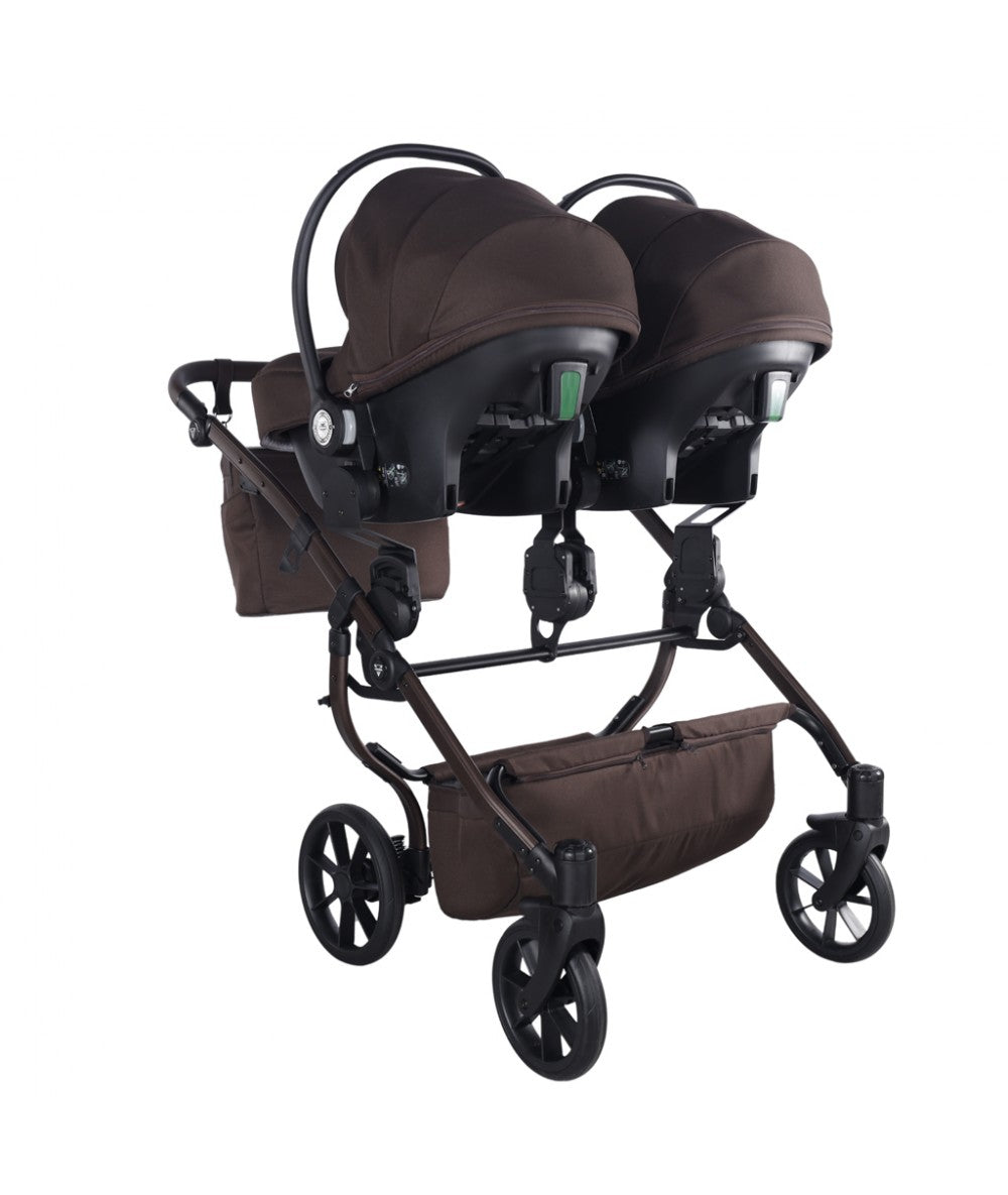 Zwillings-/Geschwisterwagen JUNAMA DUO V4 - CHOCOLATE