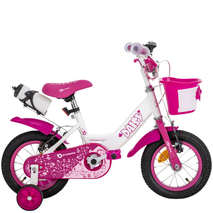 Kinderfahrrad Daisy 12 Zoll, pink, Stützräder, Korb, V-Brake-Bremsen, Antirutschgriffe