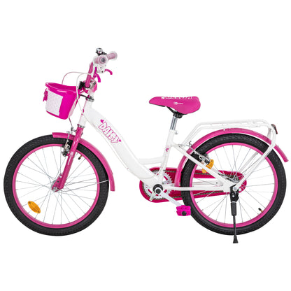 Kinderfahrrad Daisy 20 Zoll, pink, V-Brake-Bremsen, Antirutschgriffe, Kettenschutz, Korb
