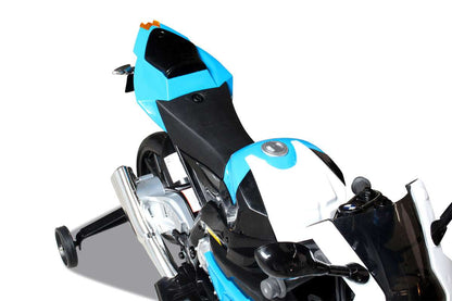Kindermotorrad BMW S 1000 RR, lizenziert, 70 Watt, EVA-Vollgummireifen, Stützräder, 12 V, Soundmodul