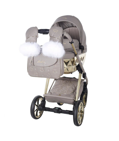Junama Diamond Cubby Kombi-Kinderwagen - Cappuccino/Gold