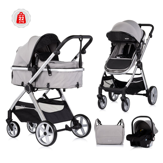 3-in-1 VERWANDELBARER KINDERWAGEN „VISTA“ CLOUDGREY