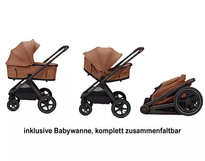 MOON GIO FOLD AIR KOMBI-KINDERWAGEN - COGNAC