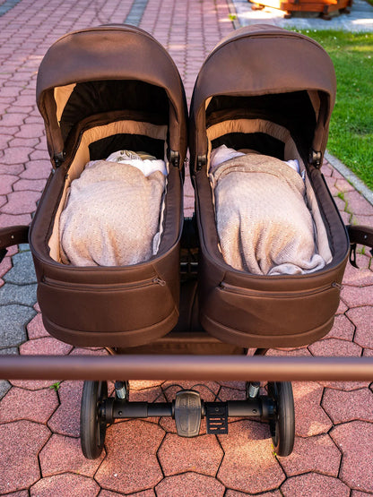 Zwillings-/Geschwisterwagen JUNAMA DUO V4 - CHOCOLATE
