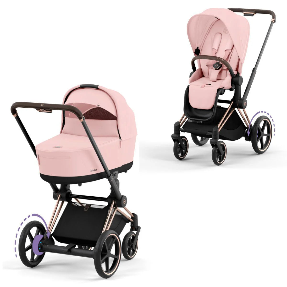 CYBEX e-PRIAM Set Gestell in Roségold- Peach Pink