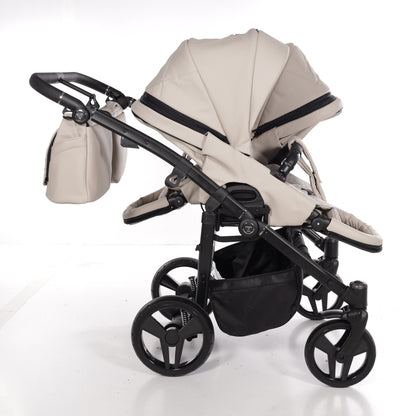 Zwillings-/Geschwisterwagen JUNAMA DUO V3 - ECO BEIGE/BLACK