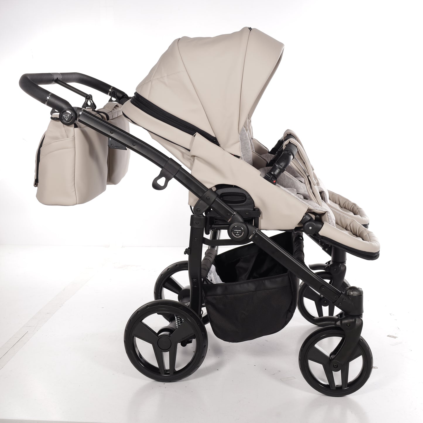 Zwillings-/Geschwisterwagen JUNAMA DUO V3 - ECO BEIGE/BLACK