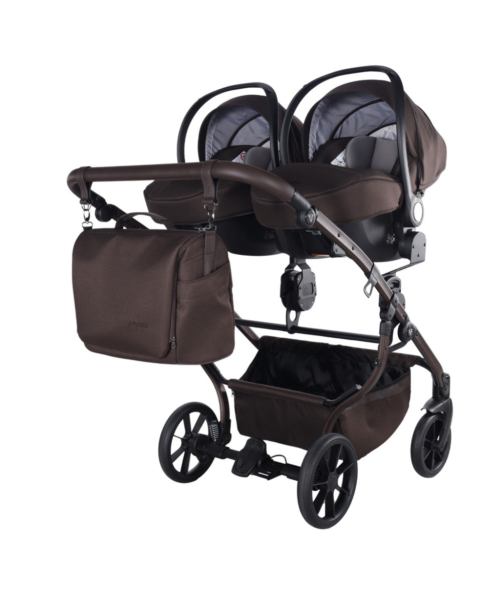 Zwillings-/Geschwisterwagen JUNAMA DUO V4 - CHOCOLATE