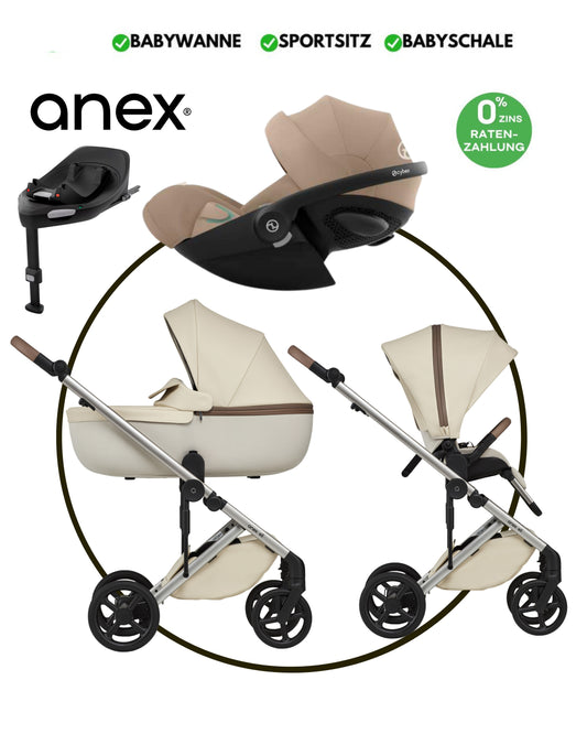 4-in-1 ANEX ELI „MUSE“ - BUNDLE SET „CYBEX CLOUD-G ALMOND BEIGE“ Isofix Station