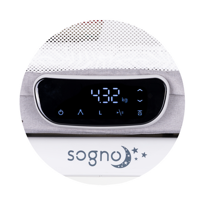 ELEKTRISCHES KINDERBETT/WIEGE MIT LED-DISPLAY „SOGNO“ GREY