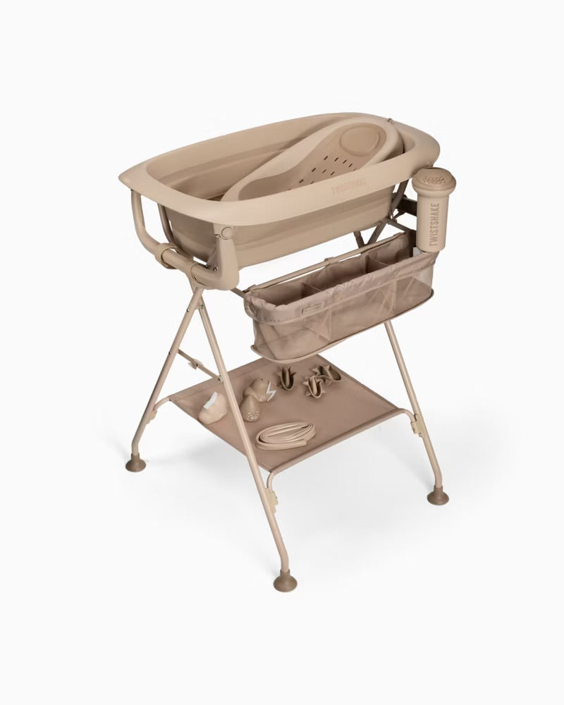Luxus-Badeset Mocha - Zusammenklappbare Badewanne mit Badeständer