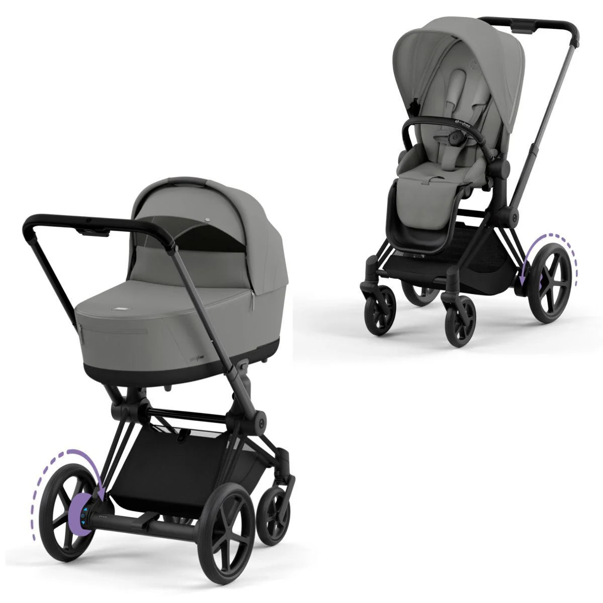CYBEX e-PRIAM Set Gestell in Matt Black - Mirage Grey