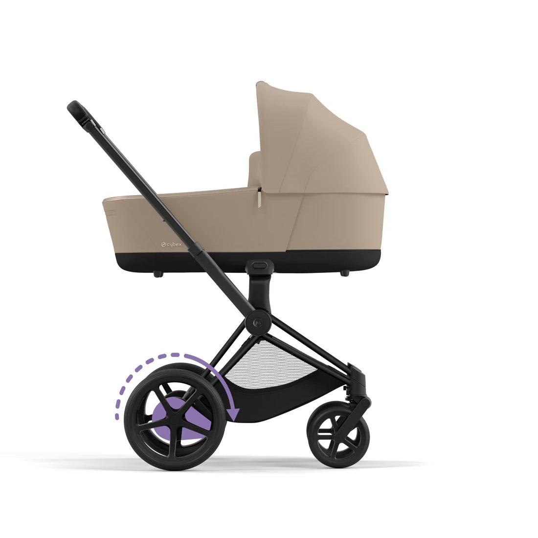 CYBEX e-PRIAM Set Gestell in Matt Black - Cozy Beige