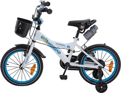 Kinderfahrrad Donaldo 16 Zoll, V-Brake-Bremsen, höhenverstellbar, Stützräder, Korb