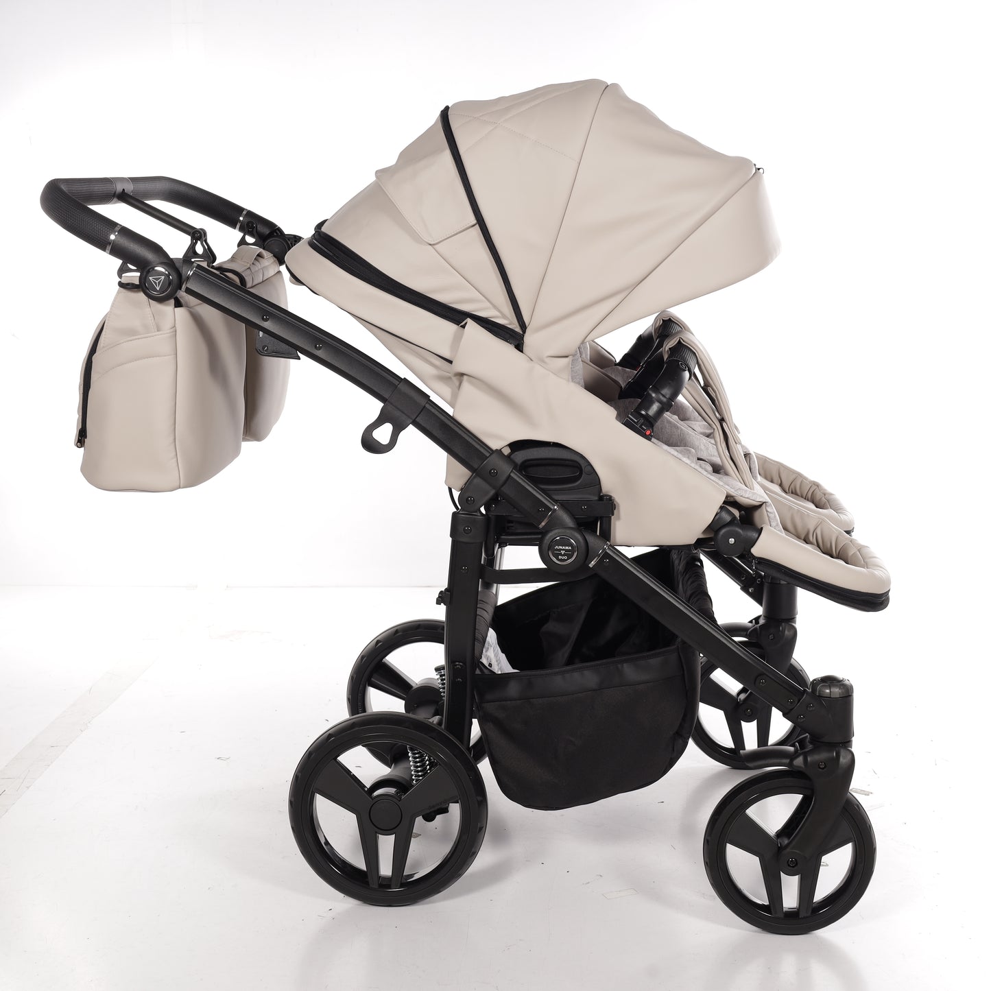 Zwillings-/Geschwisterwagen JUNAMA DUO V3 - ECO BEIGE/BLACK