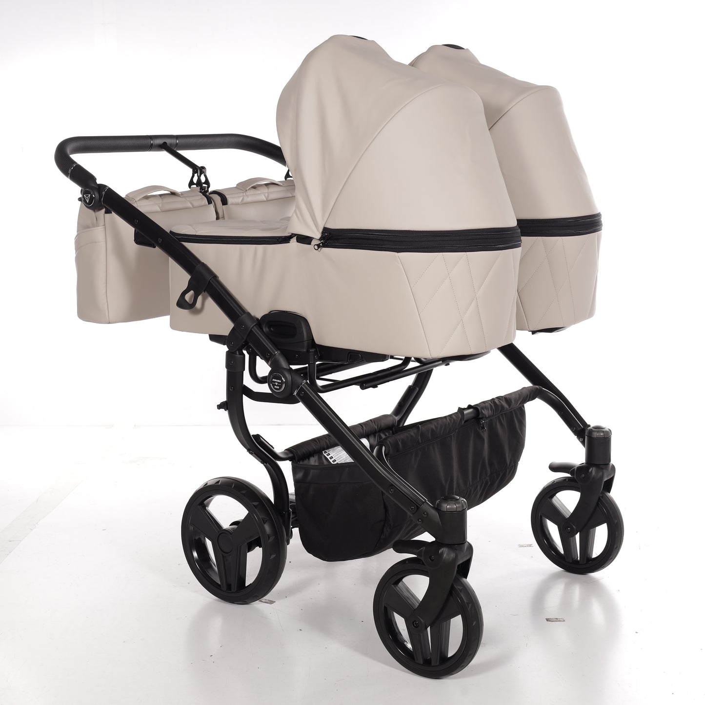 Zwillings-/Geschwisterwagen JUNAMA DUO V3 - ECO BEIGE/BLACK