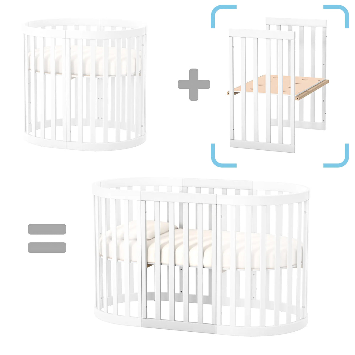 Option Erweiterungsset für das Babybett Veres Rom