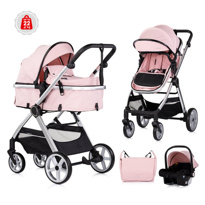 3-in-1 VERWANDELBARER KINDERWAGEN „VISTA“ MARSHMALLOWPINK