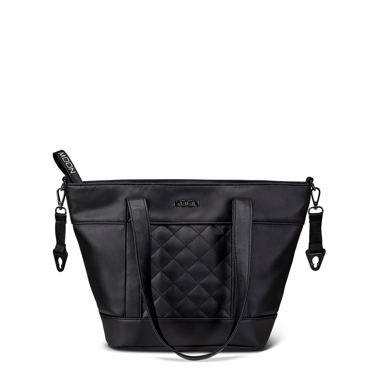 MOON - V-SHAPE BAG black leather