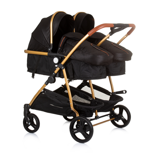 KINDERWAGEN FÜR ZWEI KINDER DUO SMART OBSIDIAN / GOLD