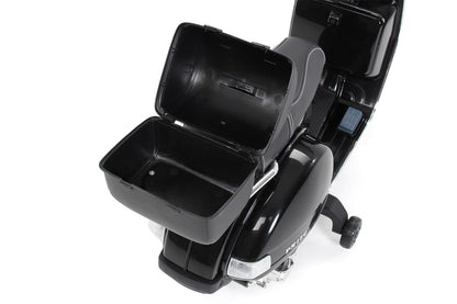 Kinder-Elektroroller Vespa, lizenziert, EVA-Reifen, LED-Scheinwerfer, Koffer, Soundmodul, Stützräder