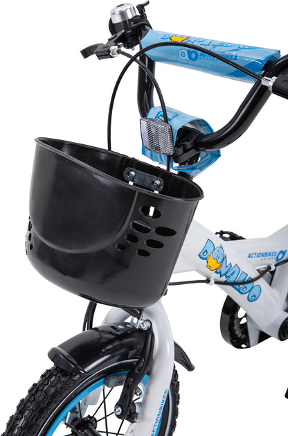 Kinderfahrrad Donaldo 12 Zoll, V-Brake-Bremsen, höhenverstellbar, Stützräder, Korb