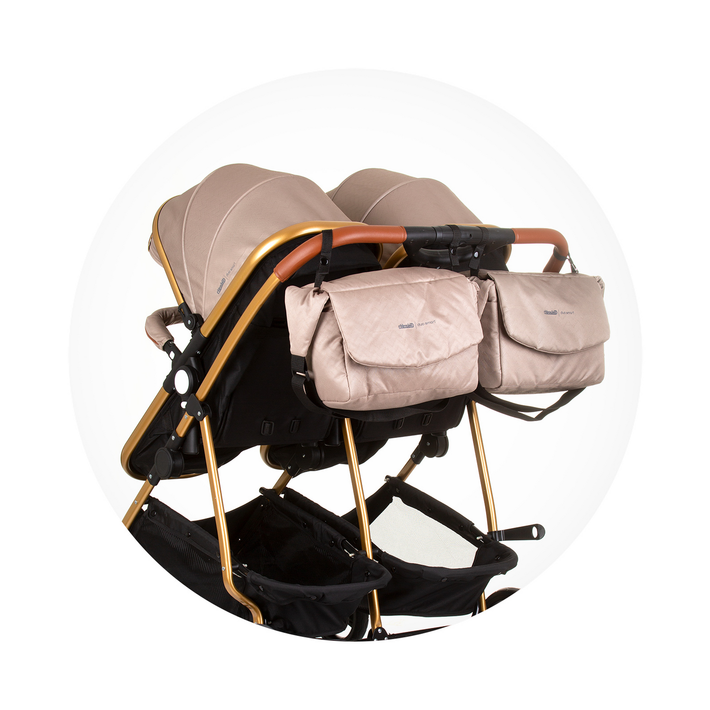 KINDERWAGEN FÜR ZWEI KINDER DUO SMART GOLDBEIGE
