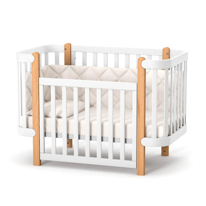 Veres Monaco Kinderzimmer / Möbelset / Babyzimmer (Babybett, Wickelkommode, Schrank) - Weiß Natur