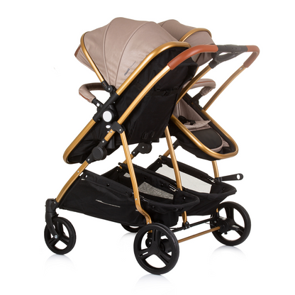KINDERWAGEN FÜR ZWEI KINDER DUO SMART GOLDBEIGE