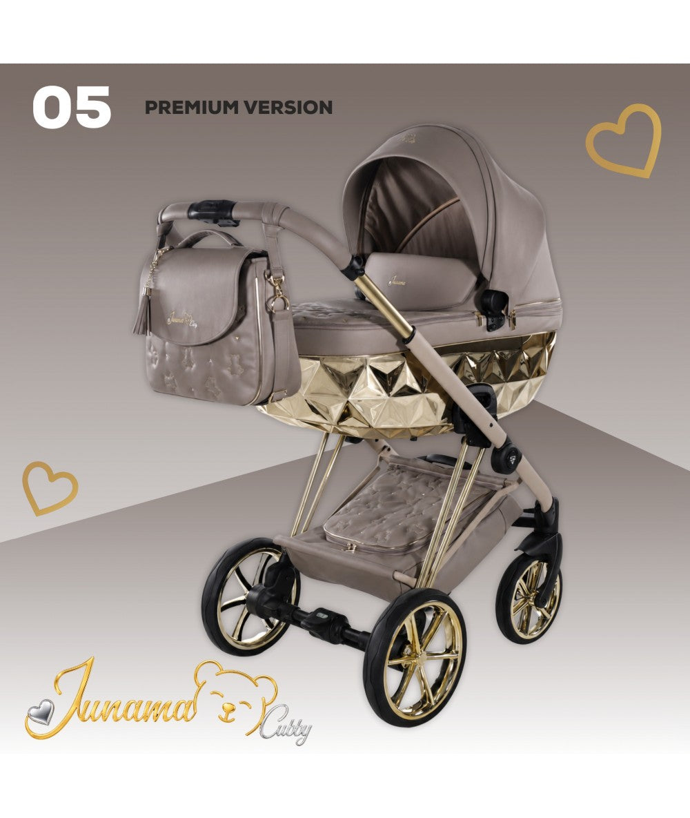 Junama Diamond Cubby Kombi-Kinderwagen - Cappuccino/Gold