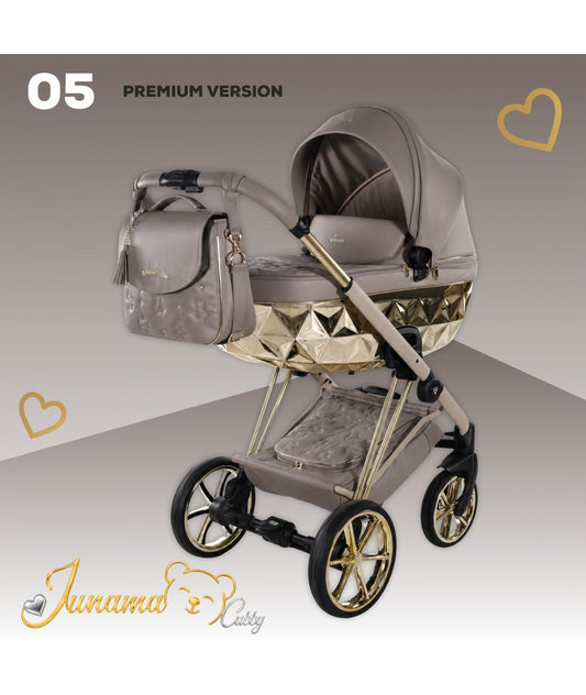 Junama Diamond Cubby Kombi-Kinderwagen - Cappuccino/Gold
