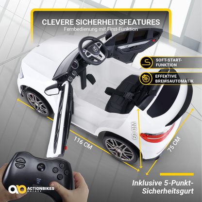 Kinder-Elektroauto Mercedes AMG GLC 63S Coupé, 4x4-Antrieb, Fernbedienung, 140 Watt, LED, EVA-Reifen