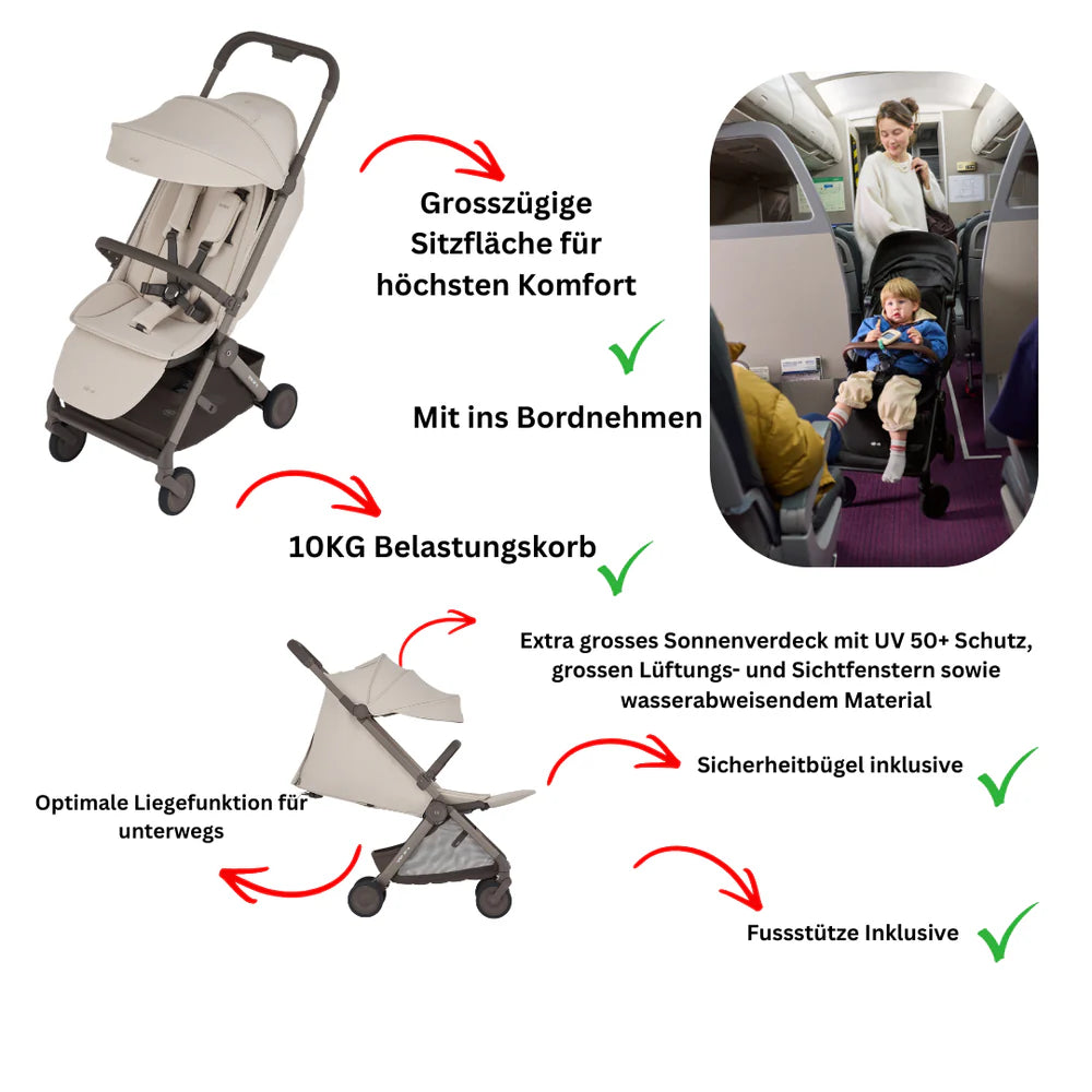 ANEX AIR-Q TRAVEL-BUNDLE 2-IN-1 SET MIT FALTBARER BABYWANNE - VANILLE